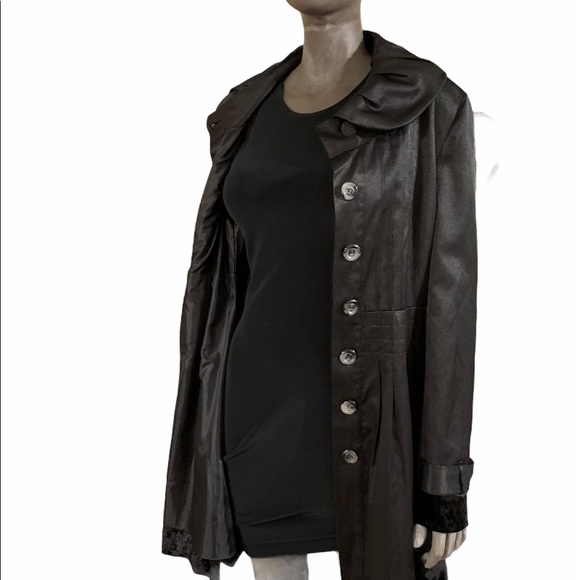 C2 studio satin jacket with velvet trim - Picture 3 of 11